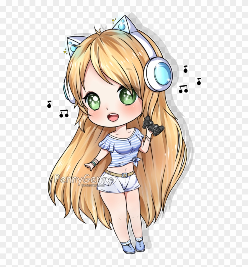 Gaming Girl [ Speedpaint ] By Pennygem - Anime Chibi Gamer Girl #944697