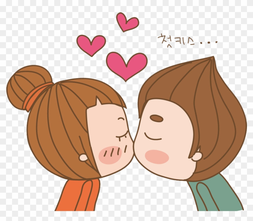 Significant Other Kiss Cartoon Child Illustration - 吻 一个, clipart, transpar...