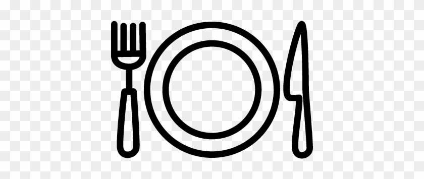 Knife Fork And Plate Vector - Dish Icon Png #944871