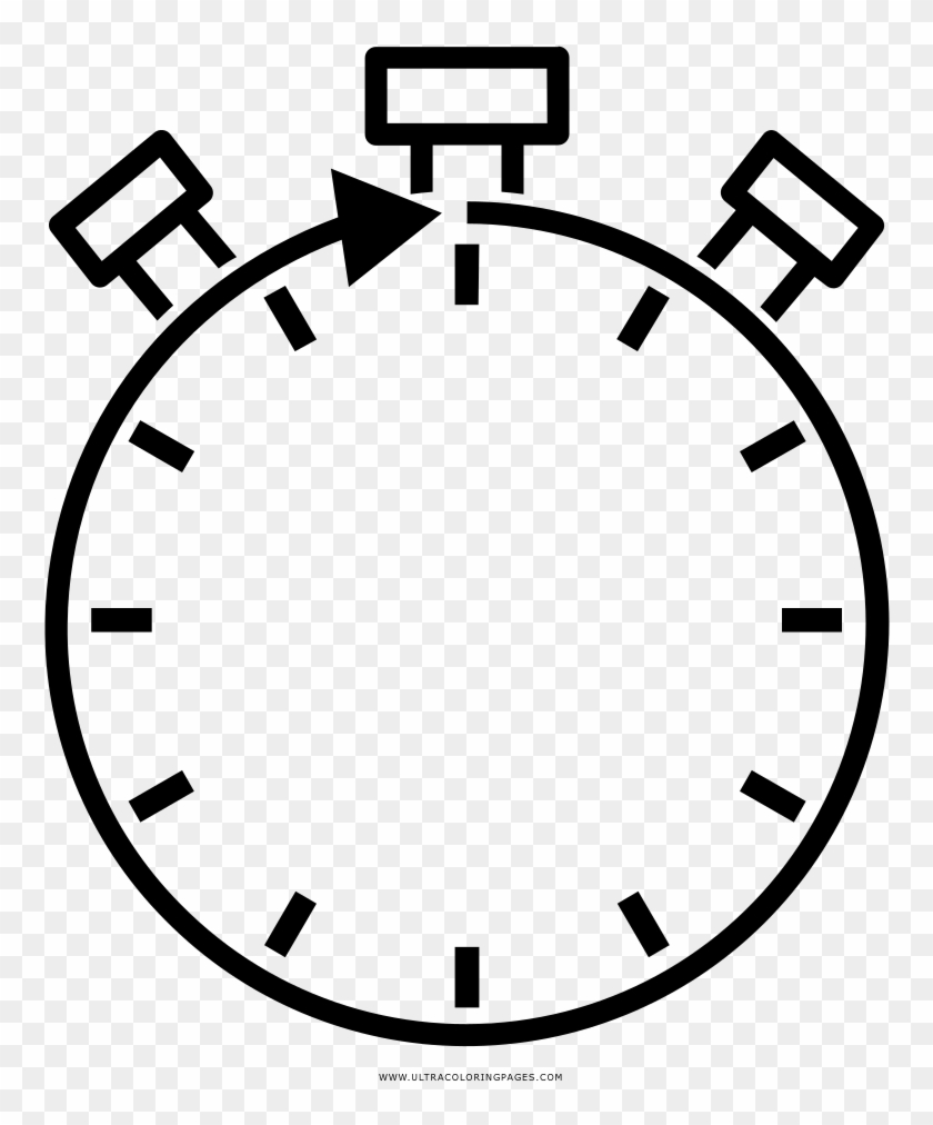 Stopwatch Coloring Page - Working Hours Vector #944882