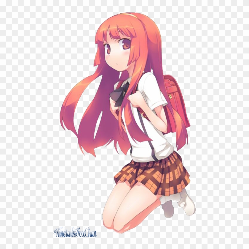 Com Jumping Anime Girl Render By Ninetailsfoxchan - Anime School Girl Transparent #944956