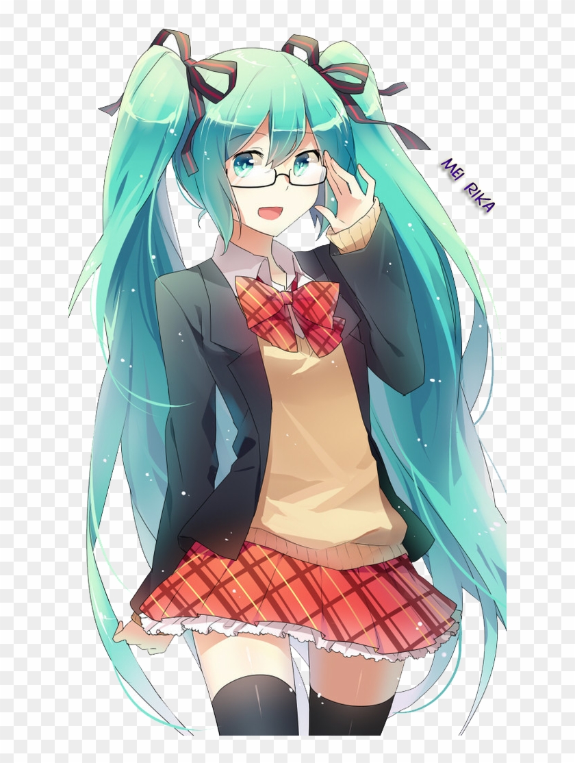 Miku Hatsune In Glasses Render By Baka-rika - Hatsune Miku Wearing Glasses #945211