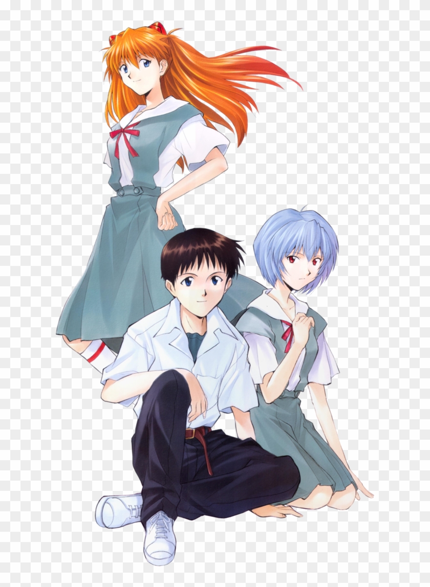 Ayanami Rei,ikari Shinji,langley Sohryu Asuka Png By - Rei And Shinji Fan #945420