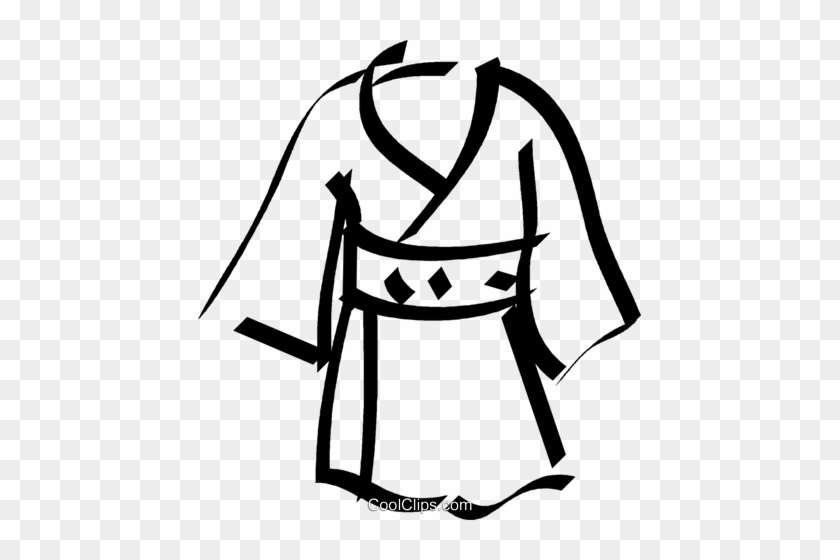 Japanese Kimono Royalty Free Vector Clip Art Illustration - Japanese Kimono Royalty Free Vector Clip Art Illustration #945463