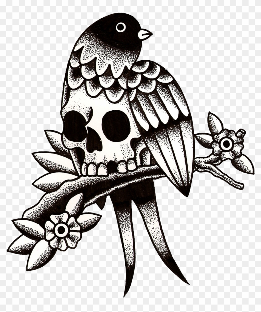 Kyler Martz Bird And Skull - Bird Skull Tattoo Flash #945631
