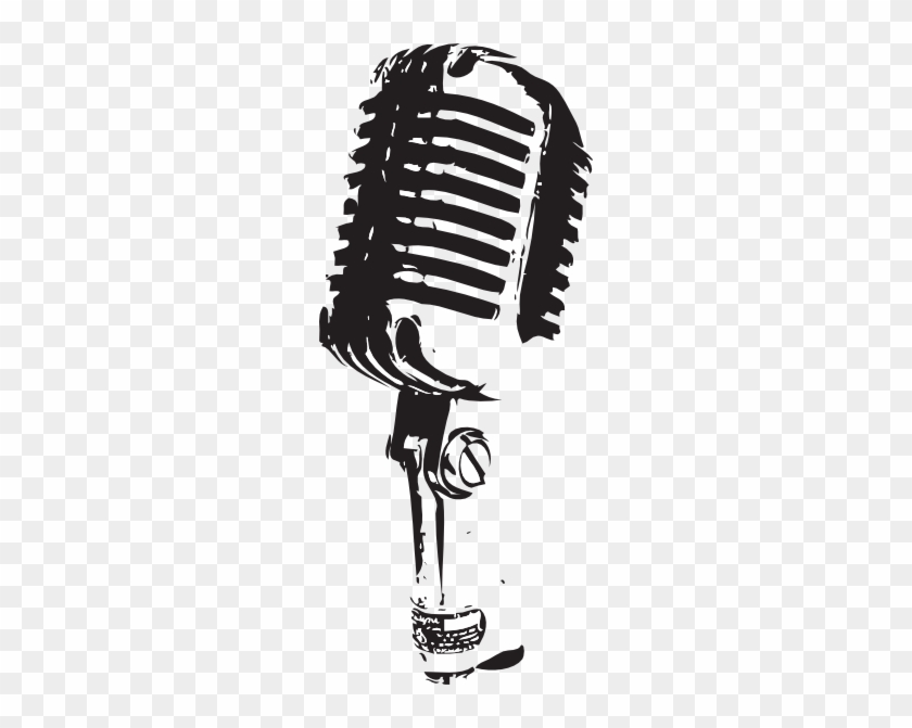 Old School Microphone Clipart - Black And White Microphone #945633