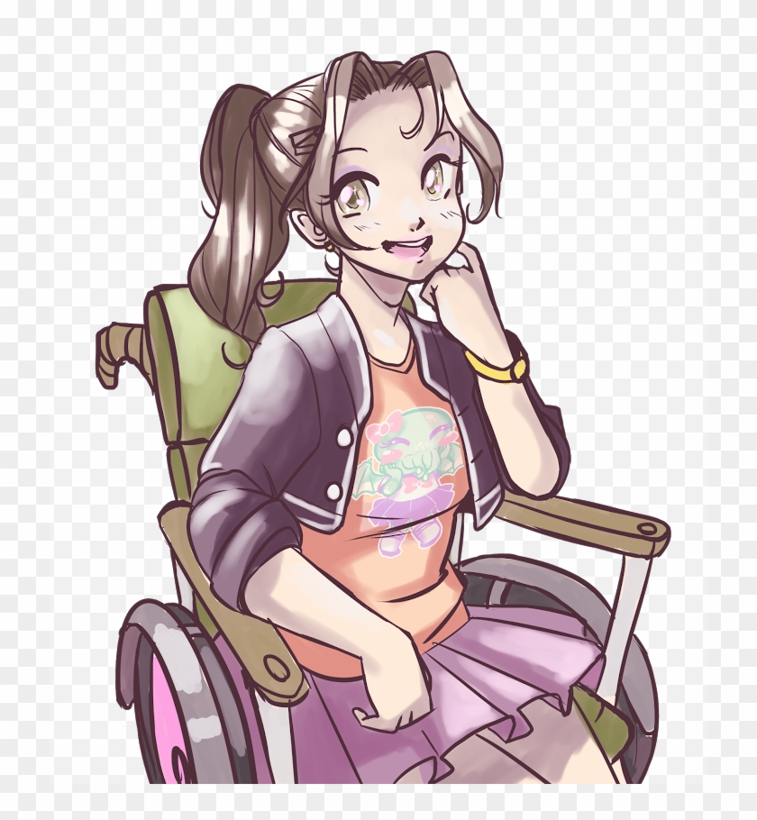 Anime girl, semi realistic, wheelchair, glasses, smiling, black hair, Anime,  HD wallpaper | Peakpx