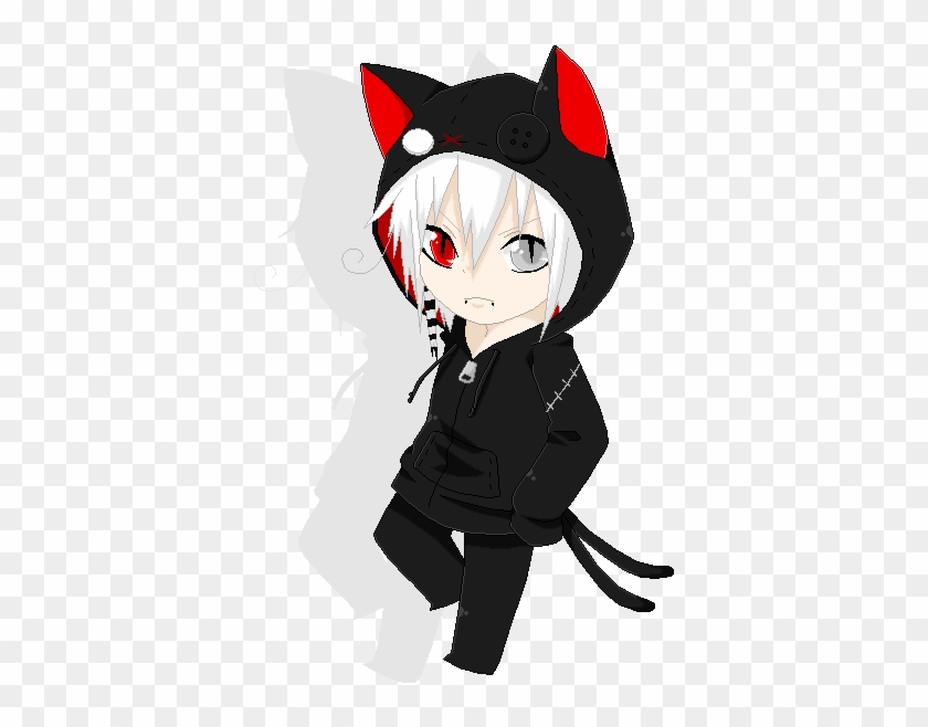 Chibi boy with blue hair and hoodie - wide 1