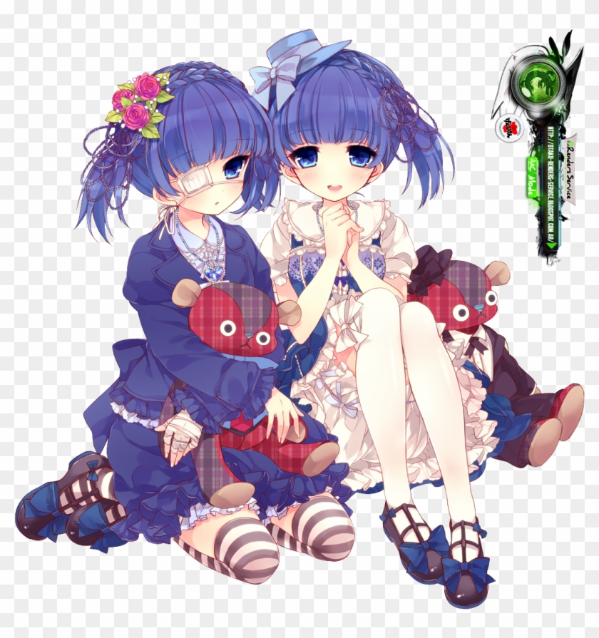 Ня Mangaka 0 Fiction Sticker - 2 Cute Anime Girls Render #945849