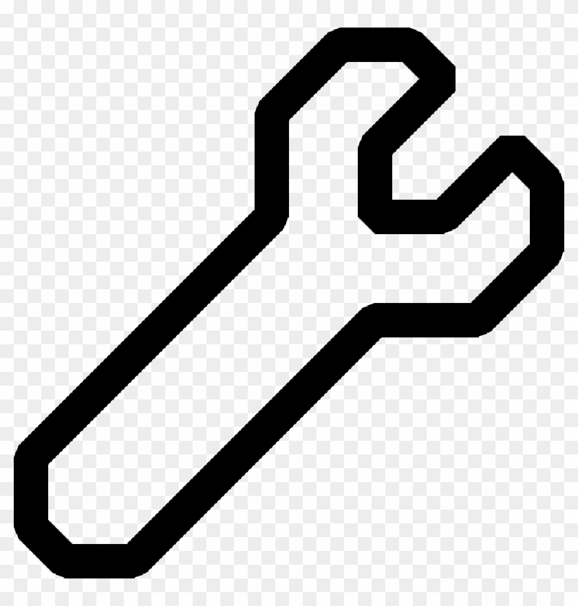 Wrench Clip Art Black And White 39177 - Wrench Icon Vector #945880