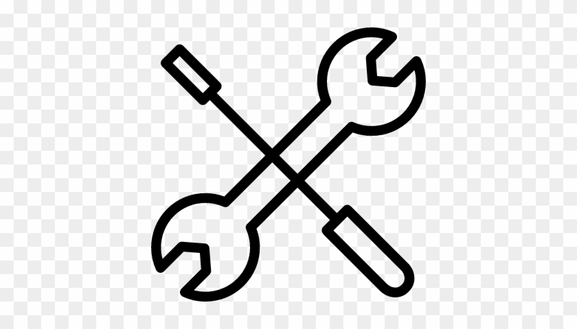 Crossed Wrench And Screwdriver Vector - Diy Icon #945885