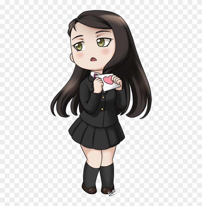 Schoolgirl Mia By Marvelpoison - Chibi Girl Black Hair Png #945938