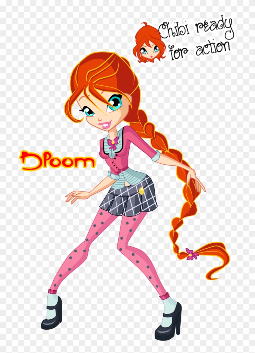 Crfa'bloom School Uniform' By Goldenamethyst - Winx Club Chibi Bloom #946034