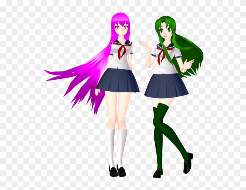 [mmd Yanderesimulator] Mai Waifu / Midori Gurin By - Personajede Pelo Morado De Yandere Simulator #946141