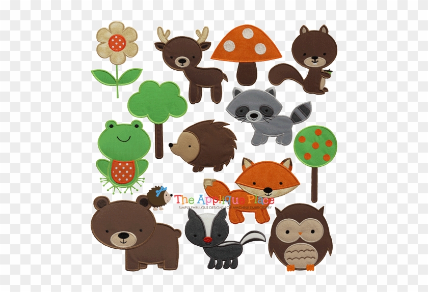 Woodland Animals Set Of 13 Brown Bear, Deer, Forest, - Woodland Creature Felt Pattern #946314