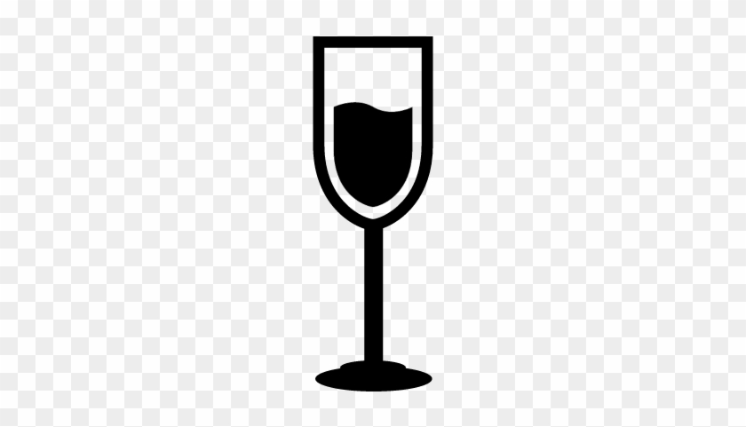 Champagne Glass With Drink Vector - Copa De Champagne Dibujo #946563