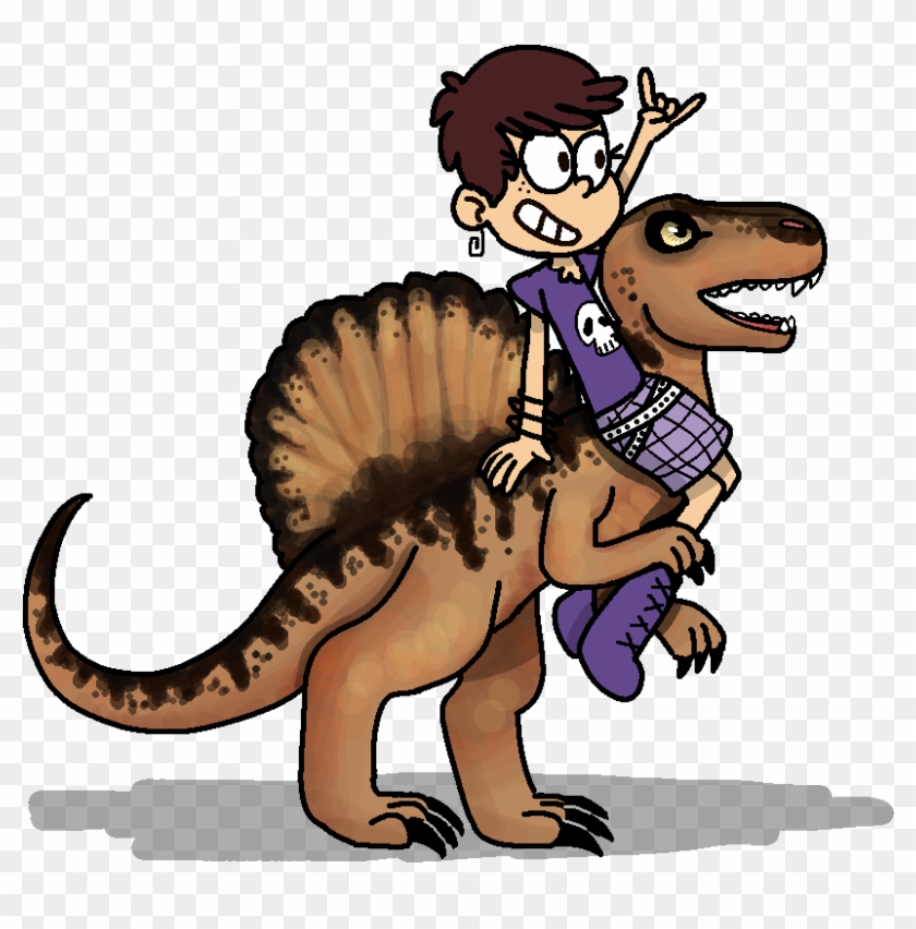 Luna Loud Riding A Spinosaurus By Rattyratterooze - Luna Loud #946900