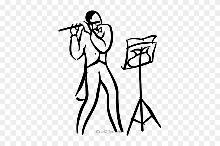 Man Playing The Flute Royalty Free Vector Clip Art - Man Playing Flute Clipart #946944