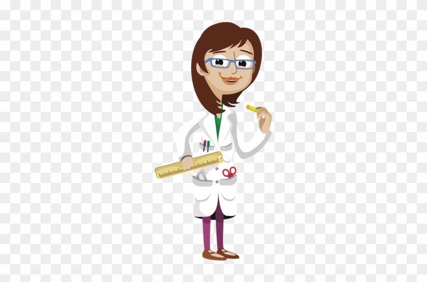 Funny Woman Teacher Cartoon Png - Professora De Jaleco Desenho #947036