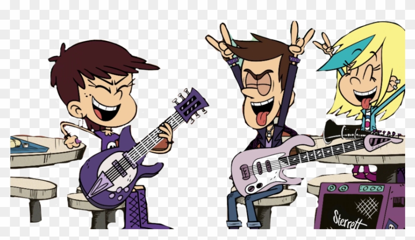 Luna Richard And Sam Rocking Out By Kabutopsthebadd - Loud House Luna Guitar #947445