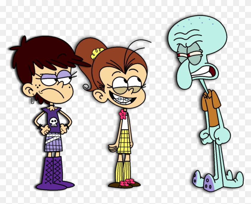 Squidward Angry With Luna And Luan By Sethmendozada - Angry Squidward Png #947452