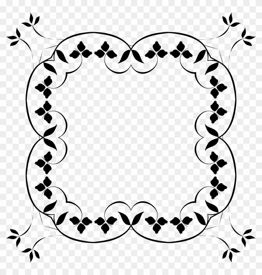 Flower Flourish Silhouette Clipart - Circle #947479