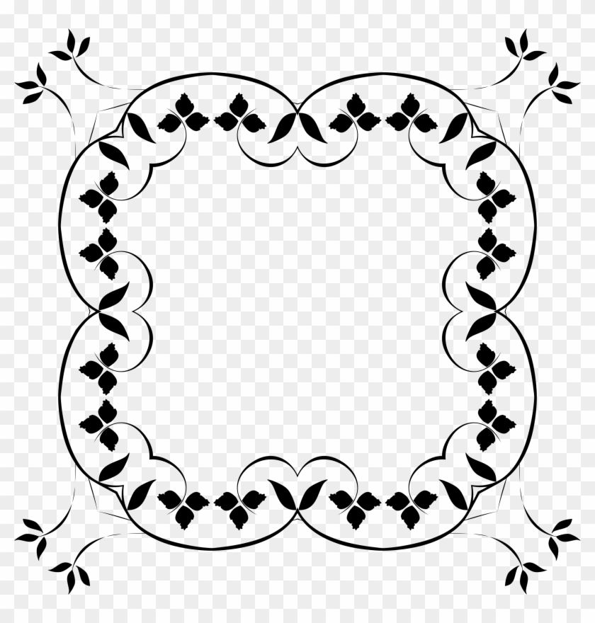 Flower Flourish Silhouette Clipart - Circle #947479