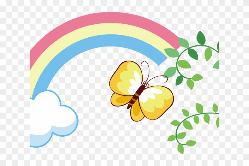 Rainbow Butterfly Clipart Png Text - Euclidean Vector #947522