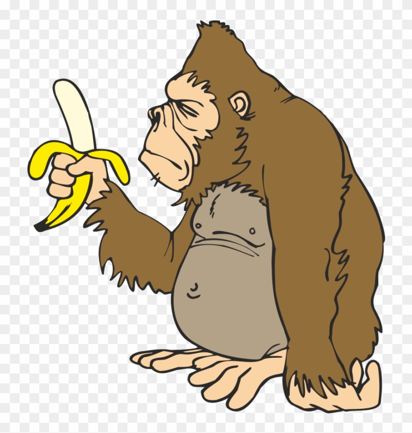 Gorilla Ape Banana Animation Clip Art - Gorilla Mit Banane #947556