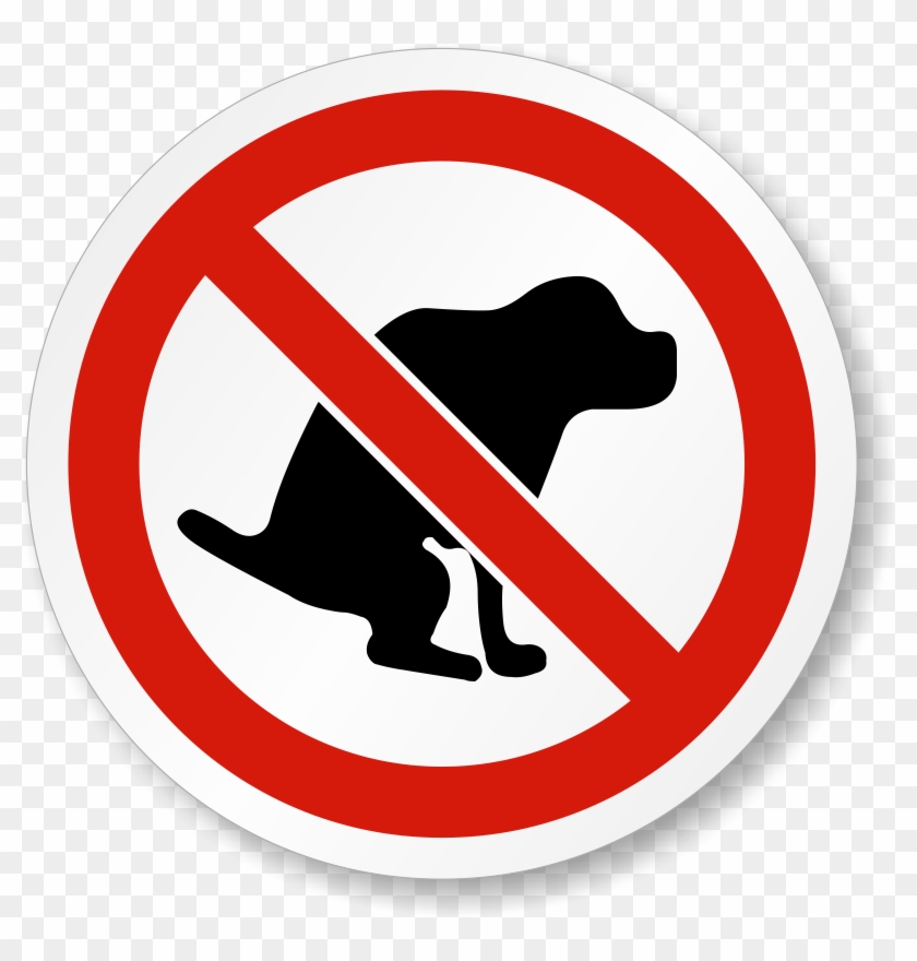 No Dog Poop Iso Prohibition Safety Symbol Label - No Dog Poop Signs #947666