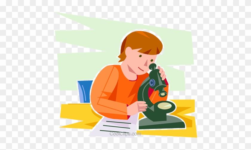 Student Looking Through A Microscope Royalty Free Vector - Illustration #947843