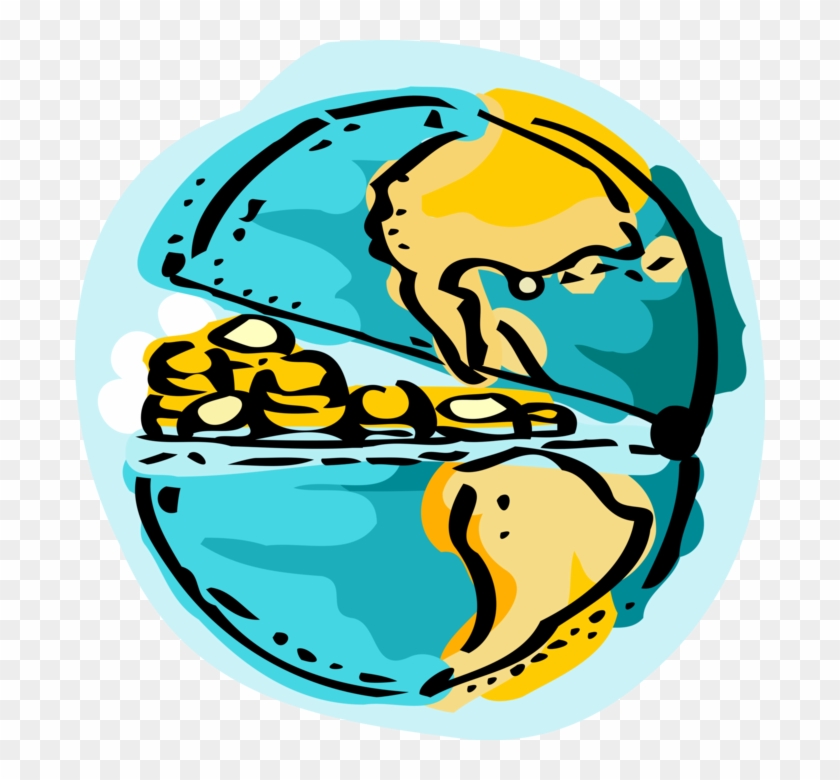 Vector Illustration Of Money Runs The World Planet - Vector Illustration Of Money Runs The World Planet #947852