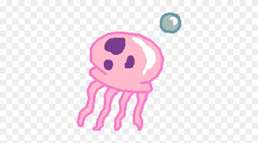 Jellyfish Chasing A Bubble - Pixel #947928