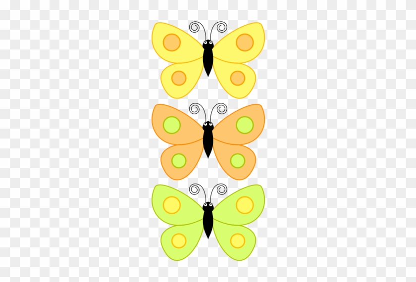 Three Yellow Butterflies - Pastel Colored Butterflies Shower Curtain #947935