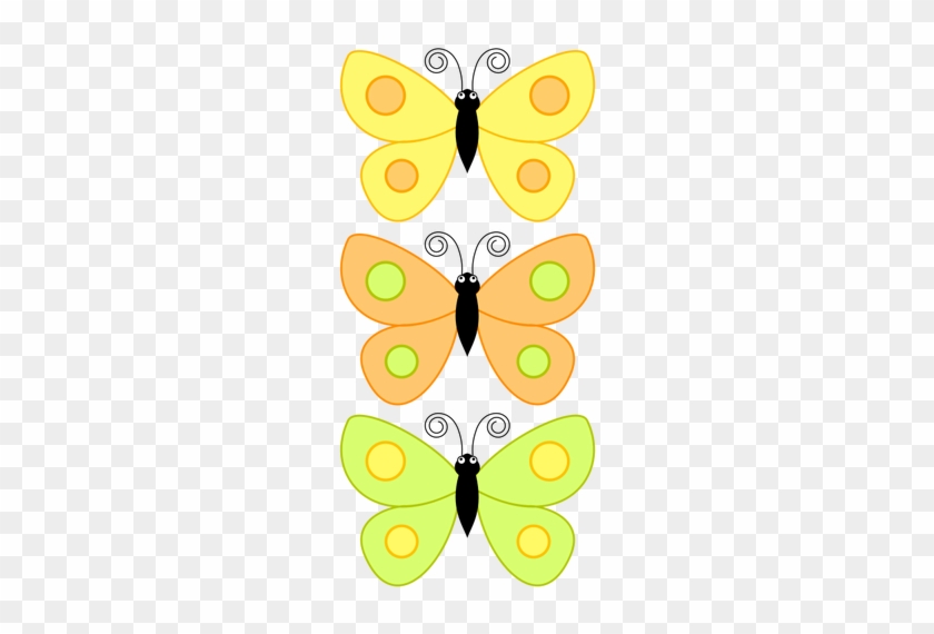 Three Yellow Butterflies - Pastel Colored Butterflies Shower Curtain #947935