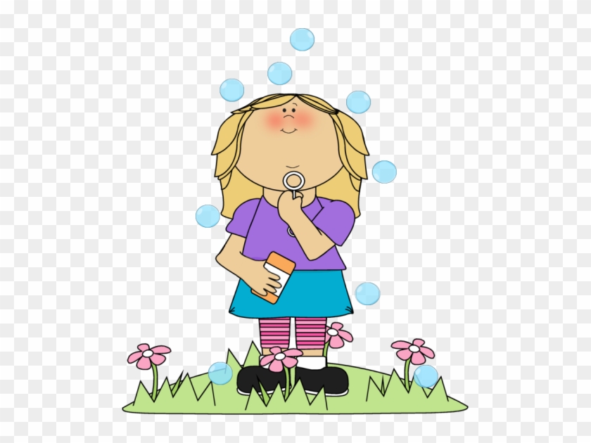 Girl Blowing Bubbles Clipart #947976