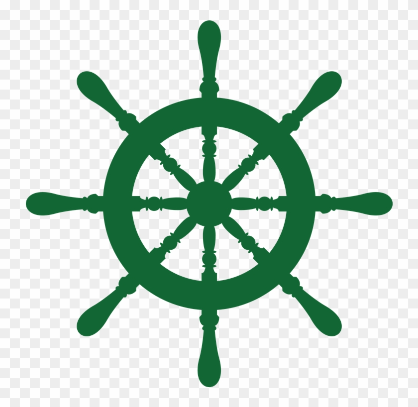 Ship Wheel Laker School Green Med Right - Ship Steering Wheel Logo #947993