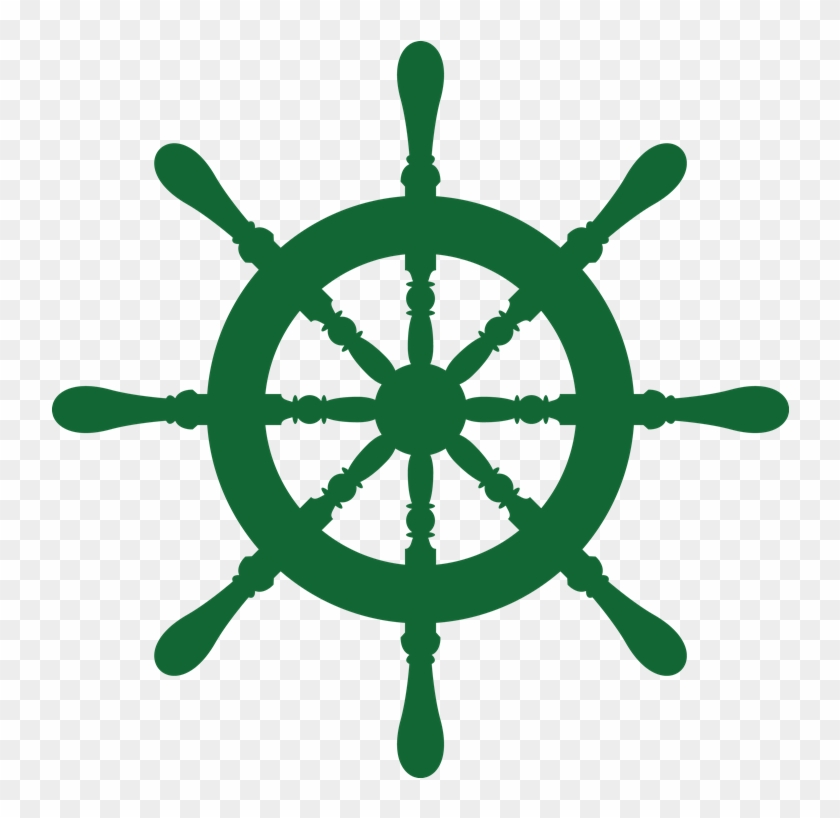 Ship Wheel Laker School Green Med Right - Ship Steering Wheel Logo #947993