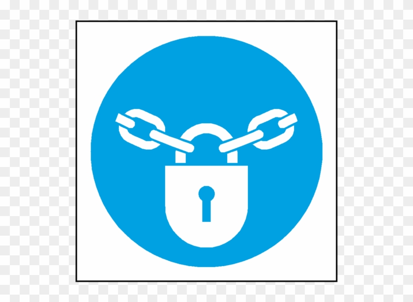 Keep Locked Symbol Door Sticker - Keep Locked Vinyl Safety Labels On-a-roll #948117