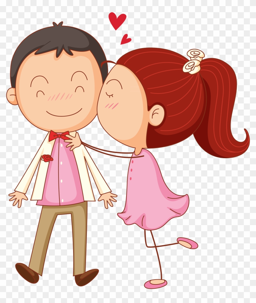 Kiss Cartoon Clip Art - Couple In Love Clipart #948624