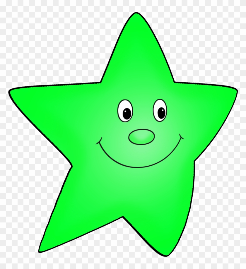 Cartoon Star Flying Green - Clip Art #949191