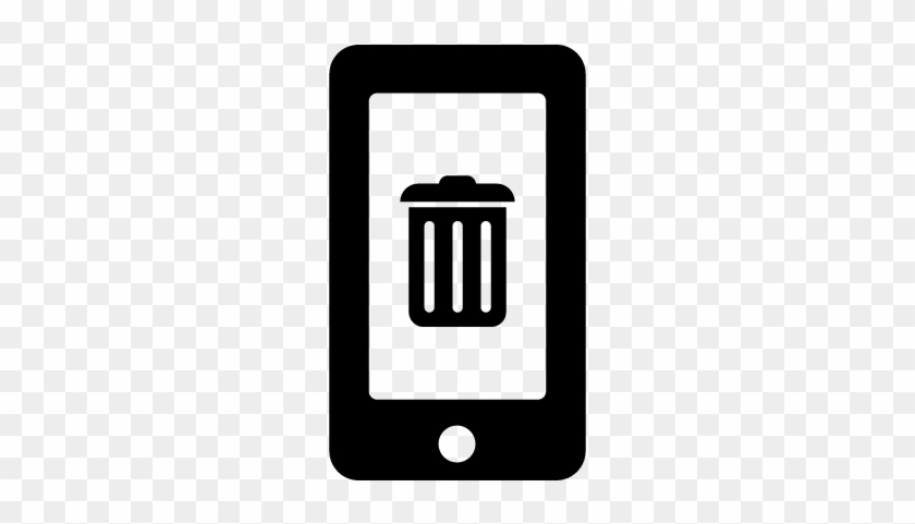 Recycle Bin Symbol On Phone Screen Vector - Video On Phone Icon #949623