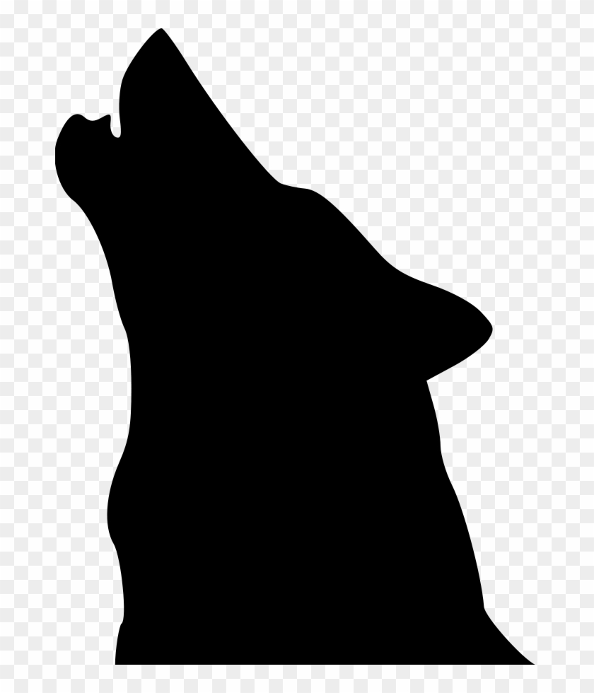 Wolf Clip Art Silhouette - Howling Wolf Head Silhouette #949957