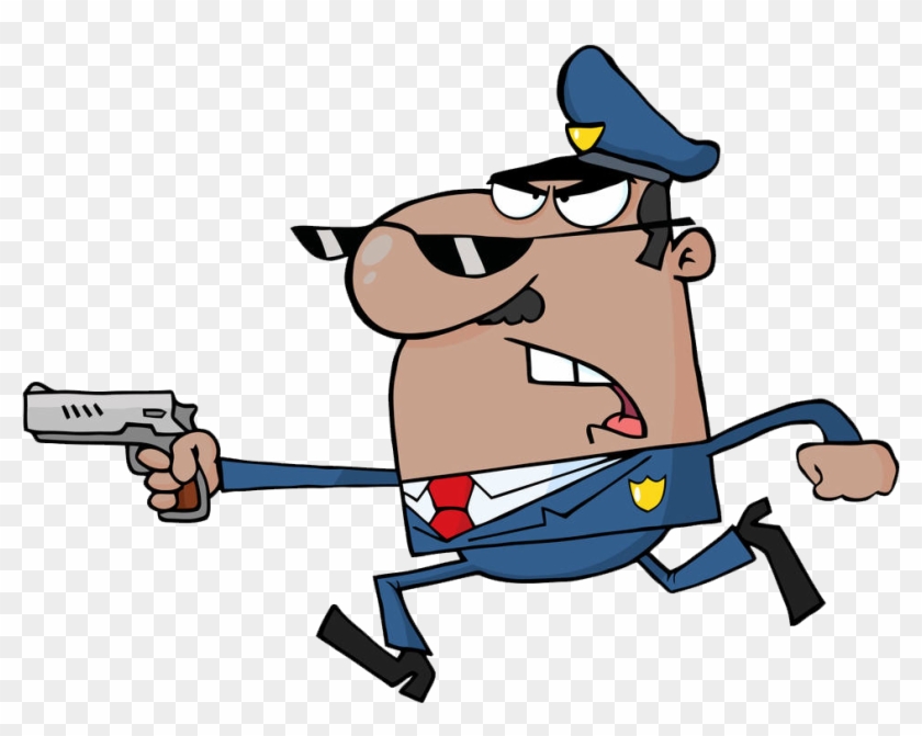 Police Officer Cartoon Firearm - Police Officer Cartoon Firearm #950204