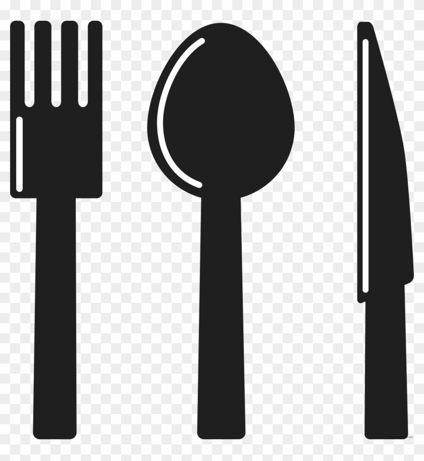 Fork Knife And Spoon Tools Free Black White Clipart - Spoon & Fork Clip Art #950493