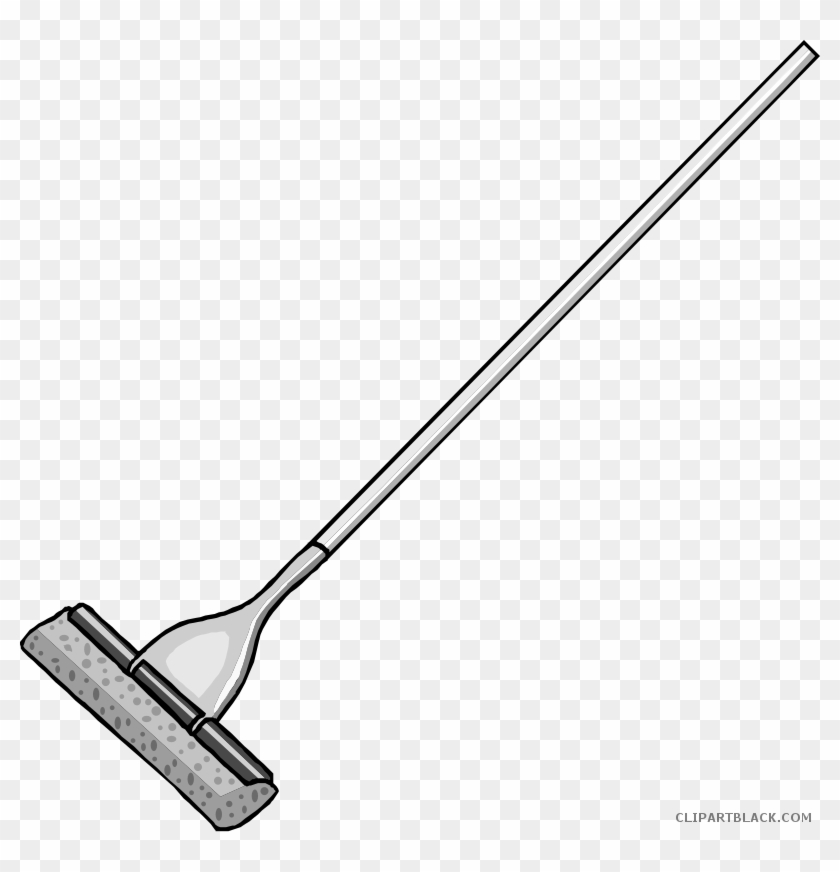 Mop And Bucket Tools Free Black White Clipart Images - Cartoon Mop And Bucket #950507