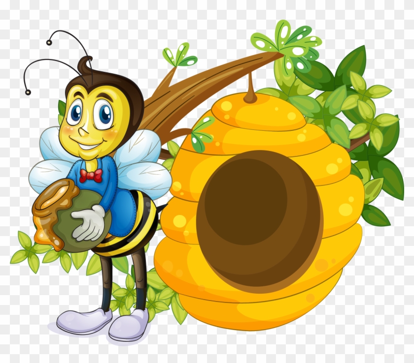 Beehive Cartoon Clip Art Vector Bee 1658 1378 Transp - Hive Bee Vector With Bee #950556