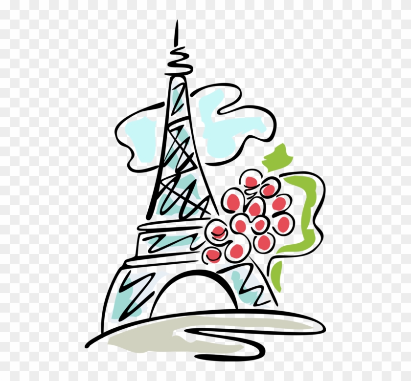 Vector Illustration Of Eiffel Tower, Paris, France - Vector Illustration Of Eiffel Tower, Paris, France #950609