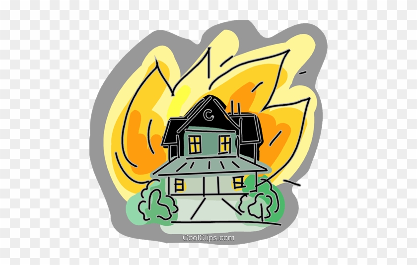 House On Fire Royalty Free Vector Clip Art Illustration - Clip Art #950772