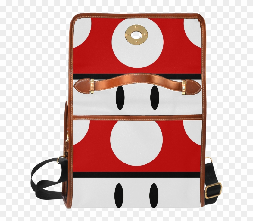Mario Growth Mushroom Print Waterproof Briefcase Canvas - Handbag #951018